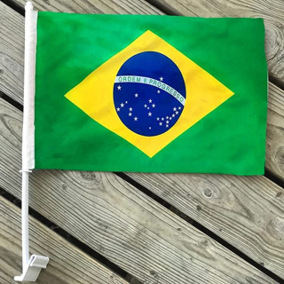 Bandeira do Brasil de Carro com Haste para Fixação - Orgulho Nacional em Oferta na Shopee