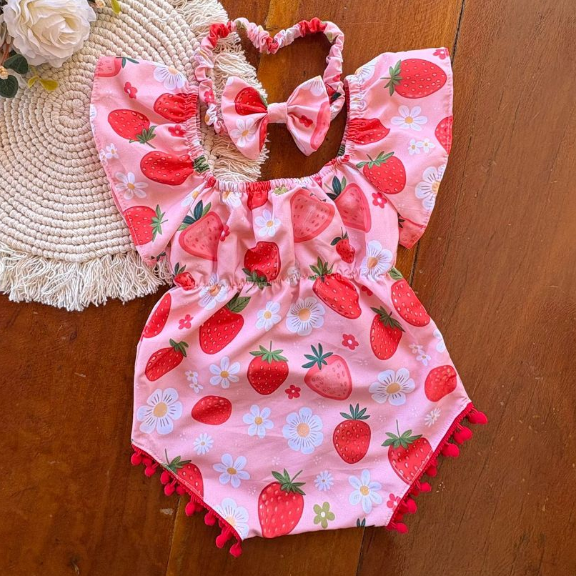 Body Infantil Menina com Manguinha e Tiara! Look Perfeito | Macaquinho de Bebê em Oferta na Shopee