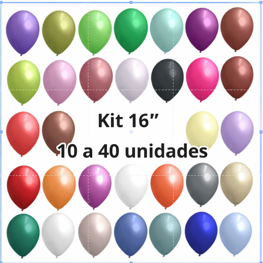 Kit 10-40un Balão Bexiga Látex Redondo Liso 16 Polegadas Grande Festa Decoração em Oferta na Shopee