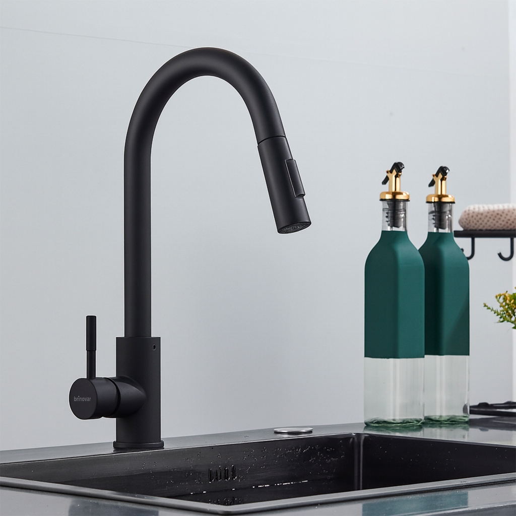 Torneira de Cozinha Gourmet para Bancada com Misturador Mangueira Flexível Brinovar
