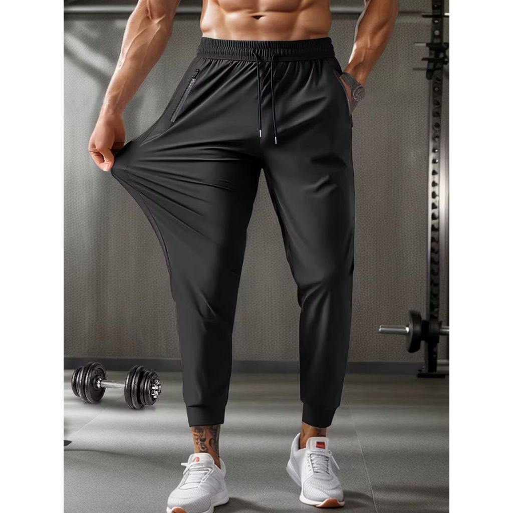 Calca Dry fit Masculina de Academia Confortável Flexível Com Elastano Secagem Rápida de Promoção Para Atividades Físic em Oferta na Shopee