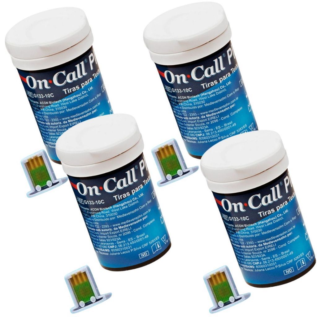 200 Tiras Medir Glicose On Call Plus II Tiras para medir a glicemia em Oferta na Shopee