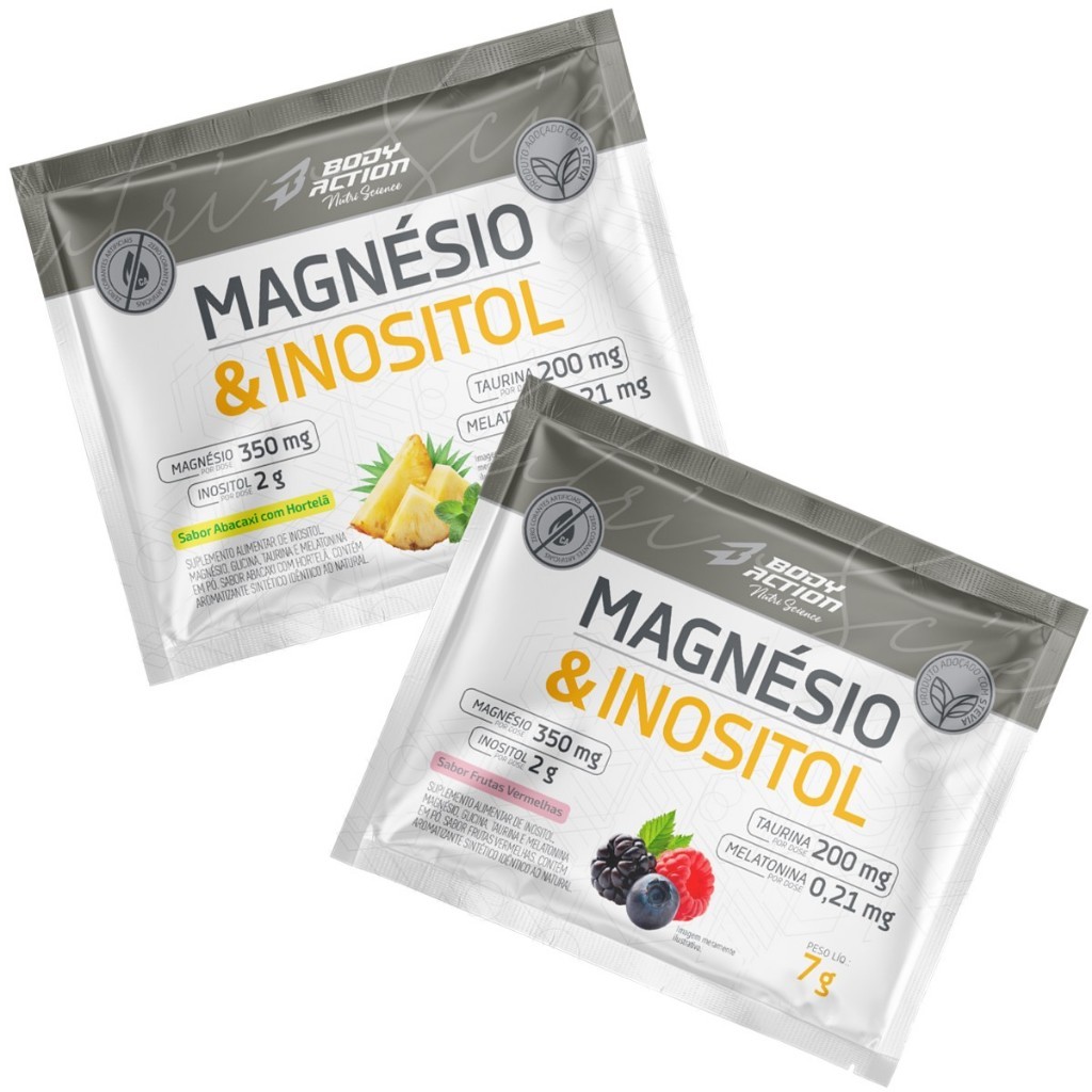 Kit 10x Sachês Magnésio e Inositol Dose Única 7g Bodyaction em Oferta na Shopee