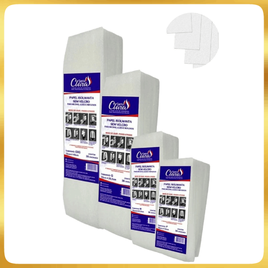 Papel Isolmanta Para Mechas 36 Folhas Santa Clara