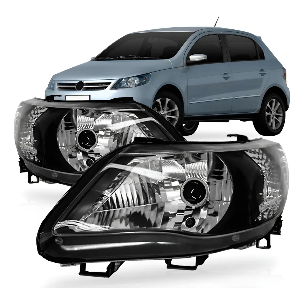 Par Farol Gol Saveiro Voyage G5 2009 2010 2011 2012 Foco Simples Máscara Negra em Oferta na Shopee