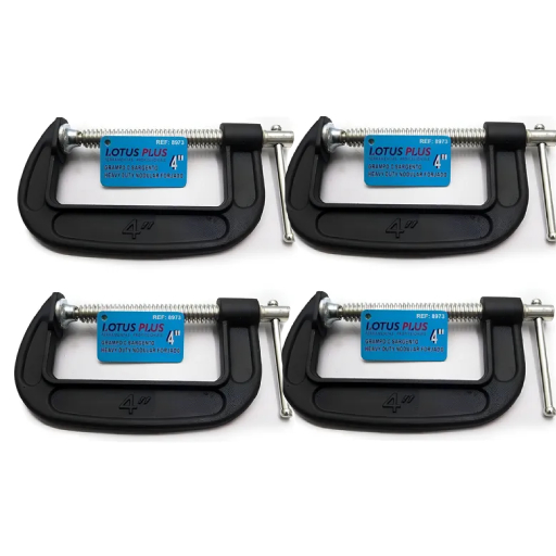 Kit 4 Grampos Sargento Tipo C 4 Polegadas Lotus