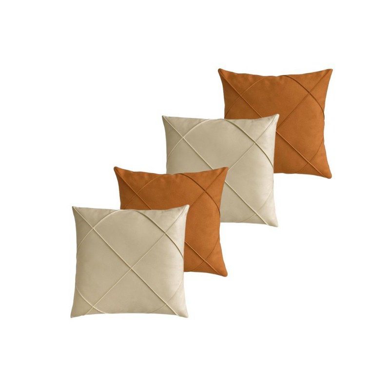 kit de 4 capas de almofada de suede drapeado 45x45