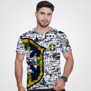Camiseta Masculina Brasil Seleção Copa do Mundo 2026 Futebol Torcedor Estampada Estilo Casual em Oferta na Shopee