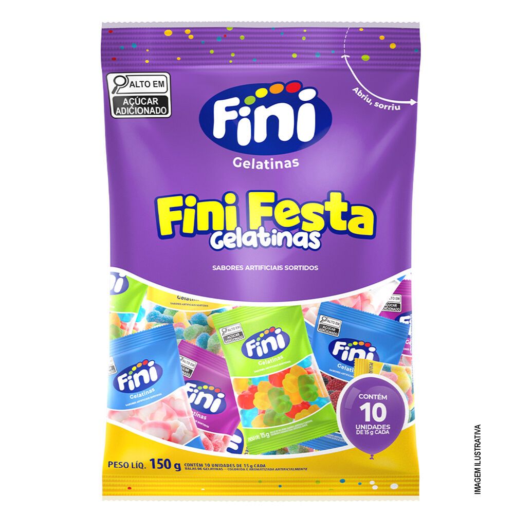 Fini Festa Gelatinas com 10 pacotes de 15g cada em Oferta na Shopee