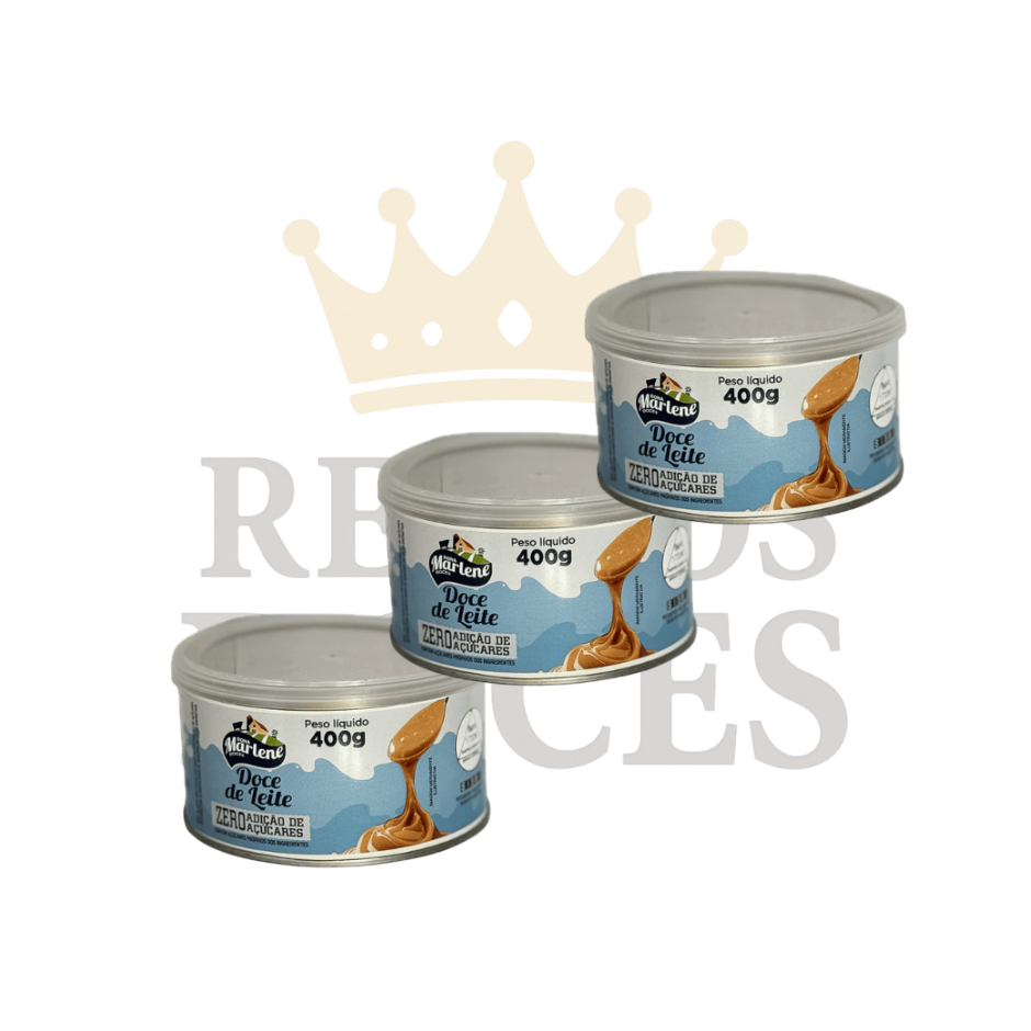 Kit C/ 3 Doce De Leite Zero Açúcar Dona Marlene Doces - Lata 390g