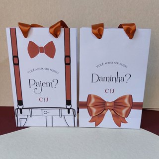 Sacola para daminhas ou pajens terracota em Oferta na Shopee