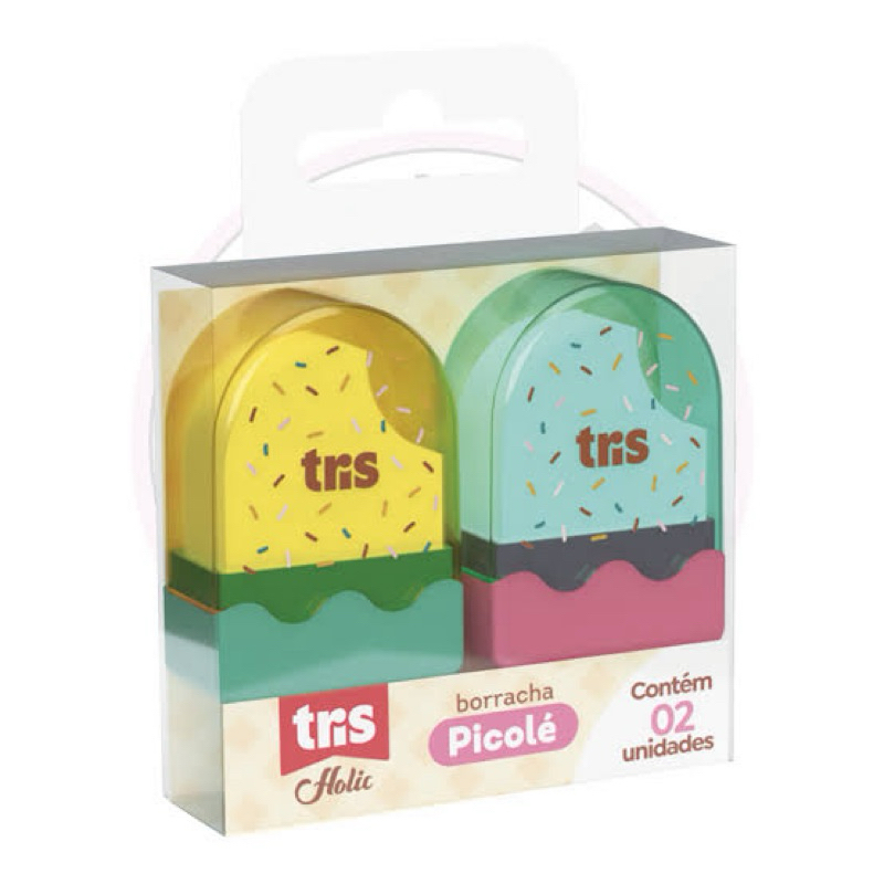 Borracha TRIS Holic – Picolé Colorida (2 Unidades) em Oferta na Shopee