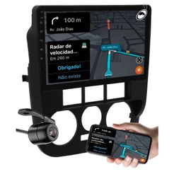 Multimidia 2 Din 9" Polegadas Android Auto CarPlay Gol Saveiro Parati G4 + Moldura + Câmera Ré
