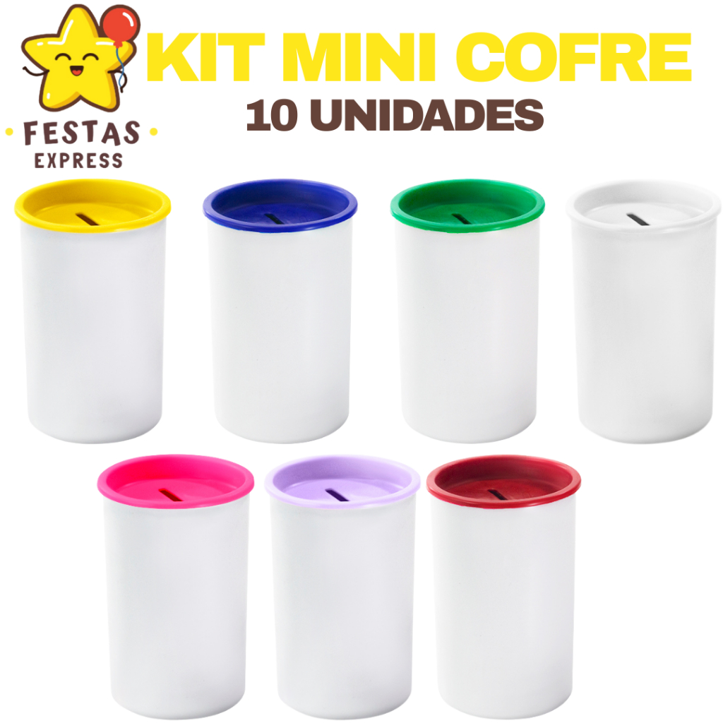 Kit 10 Mini Cofrinhos de plásticos - Ideal para festas e lembrancinhas - 10x6,5cm (contém 10un em cada pacote) em Oferta na Shopee