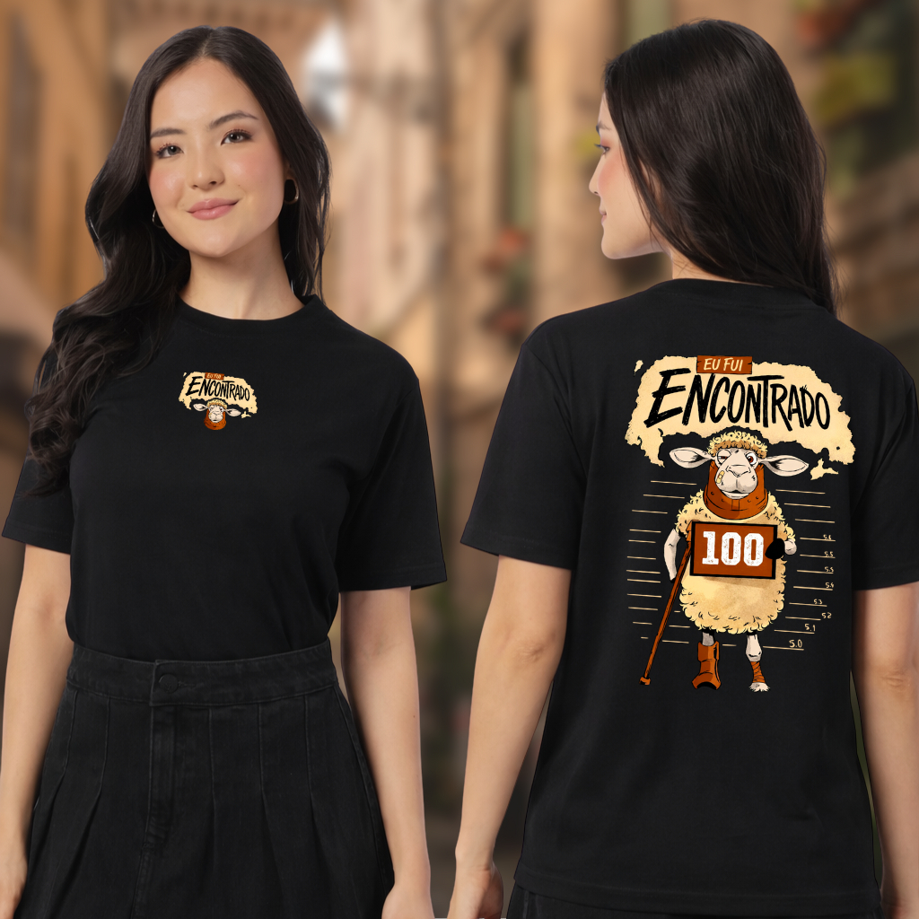 Camiseta Feminina Moda Evangélica T-Shirt Estampada 100 Ovelha Algodão Promoção em Oferta na Shopee