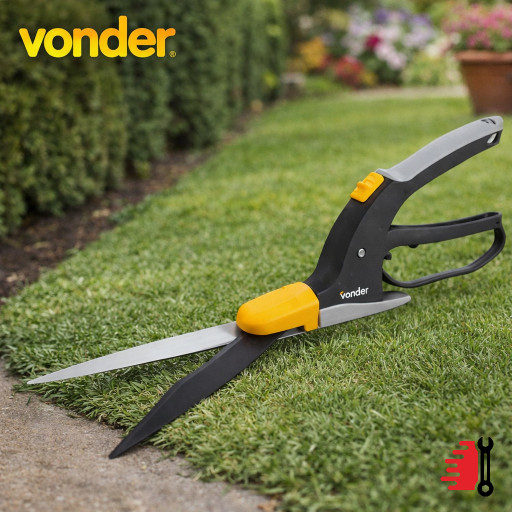 Tesoura de Cortar Grama Vonder Cabo Giratório 360° Jardinagem Poda Lâmina Afiada