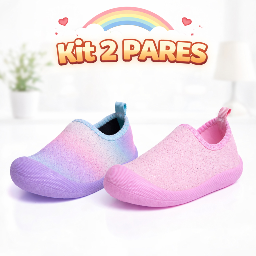 Kit 2 Pares Tênis Infantil Menina  Calce Fácil Escolar Confortável e Leve Cirandela em Oferta na Shopee
