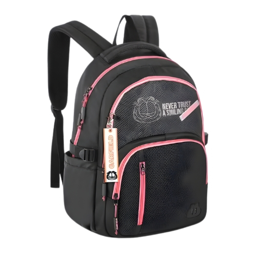 Mochila Escolar Clio Garfield Reforçada Com Chaveiro