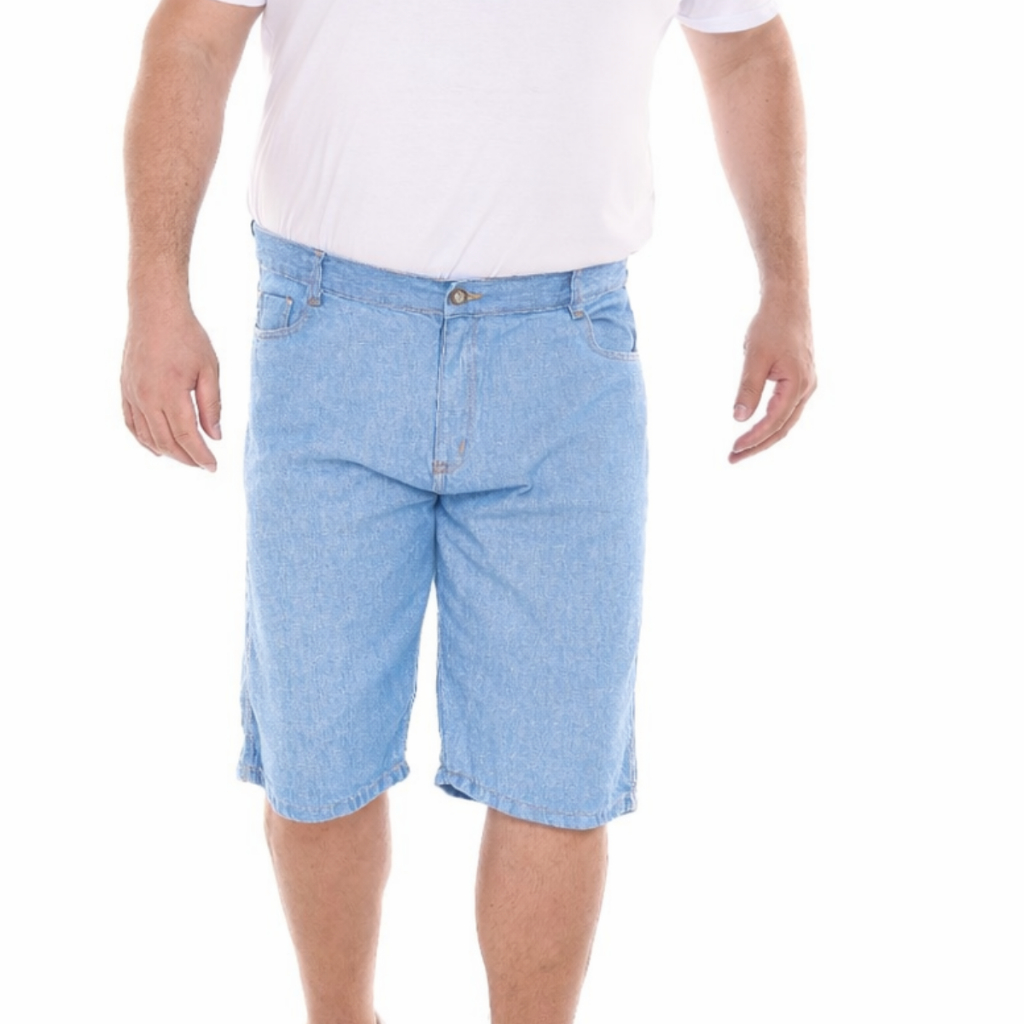 Short Bermuda Masculino Plus Size Jeans Claro