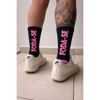 Meia Divertida frase foda c presente conforto e durabilidade Algodão 33 ao 42 Envio Imediato em Oferta na Shopee