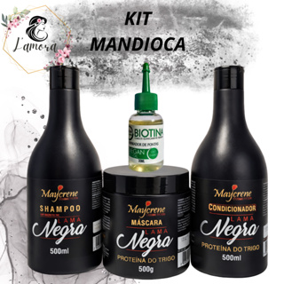 Kit Matizador Lama Negra Ativador Tons Escuros Maycrene + oleo reparador de pontas biotina 30 ml em Oferta na Shopee