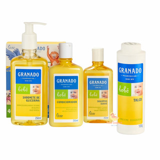 Kit Higiene Granado Bebê 04 itens Sabonete Shampoo Condicionador Talco