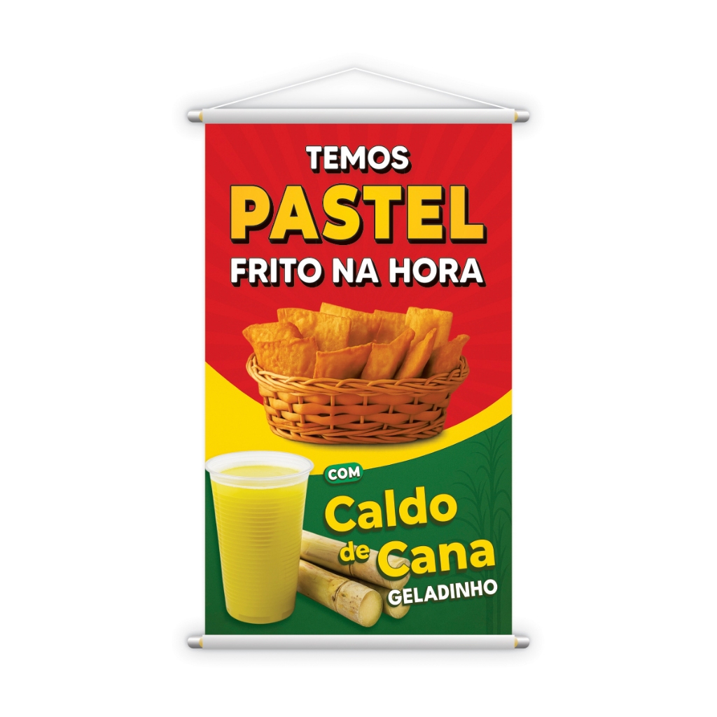 Banner Pastel Frito e Caldo De Cana Geladinho