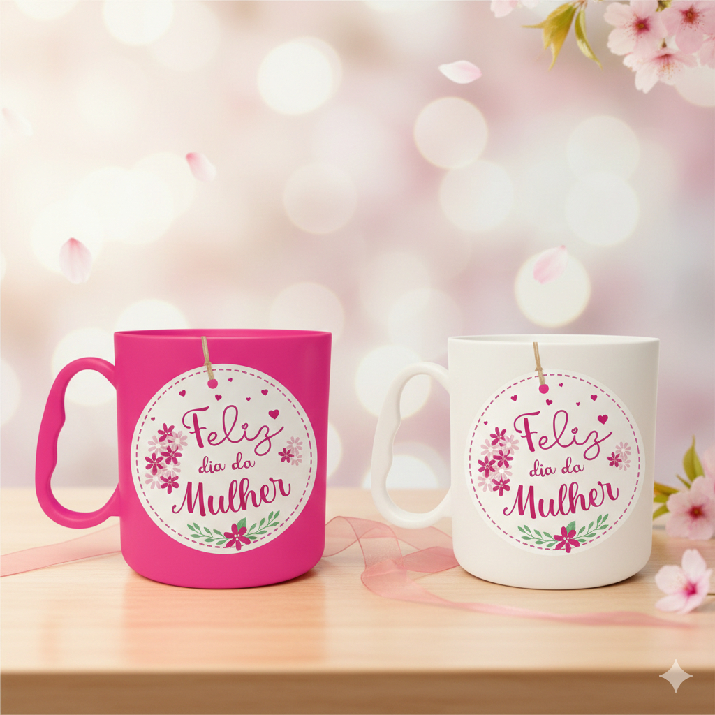 Feliz Dia da Mulher 30 Canecas Plastico 440ml Flores Vermelha Feminina Presente Mimo Cliente Evento — R$ 34,80 em Shopee, 53% OFF