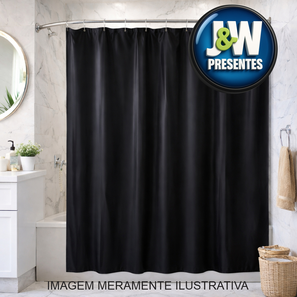 Cortina para Box 100% PVC 138cmx198cm – Impermeável, Anti Mofo e Fácil de Limpar