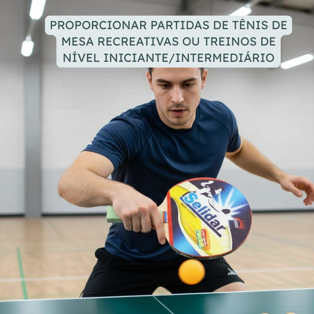 Kit Ping Pong Tênis Mesa Com 2 Raquetes E 3 Bolinhas Treino Recreação Lazer Casa Escola Clube Amigos Familiares Diversão
