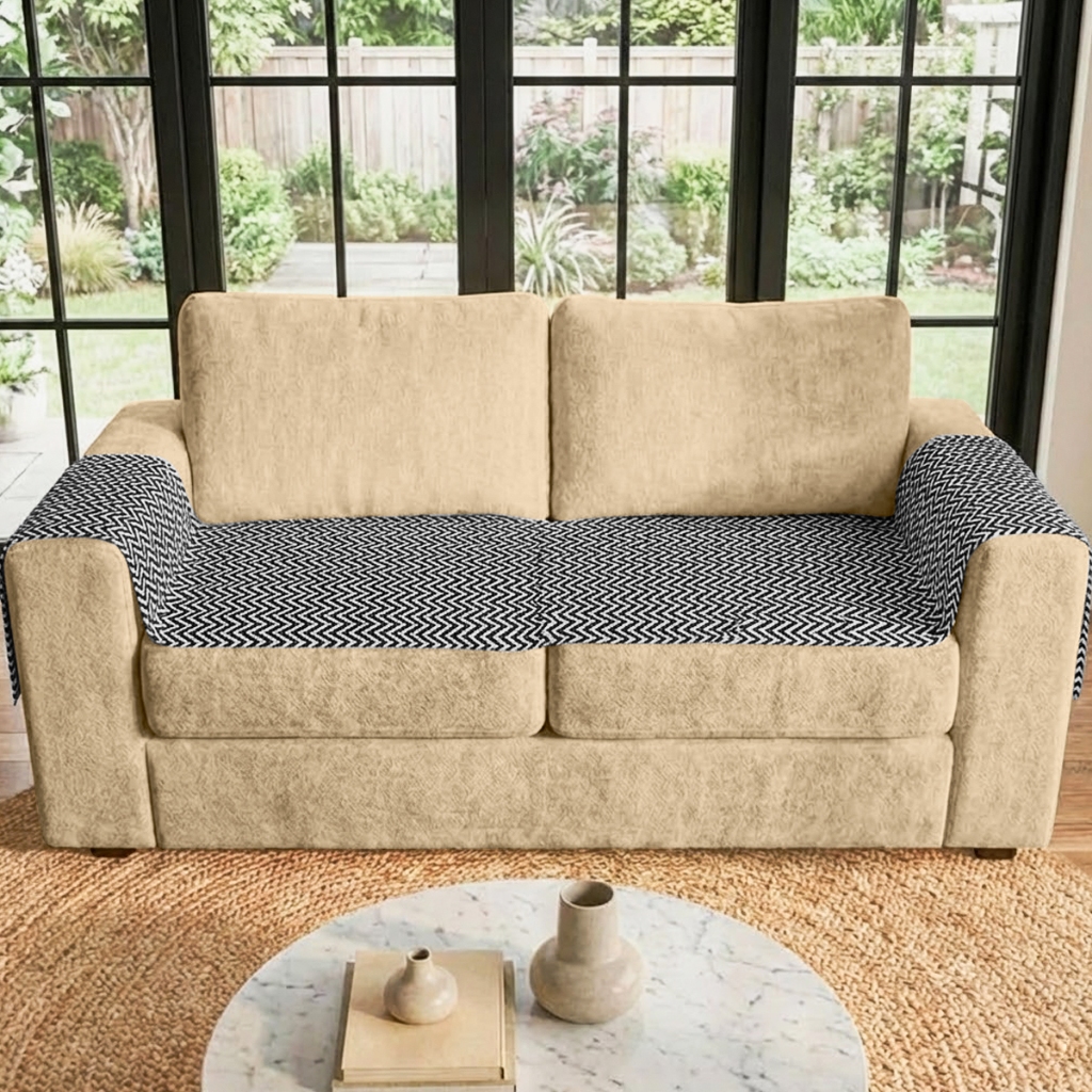 Capa Impermeável para Sofá Poltrona Braços Zig Zag Lavável em Máquina 100% Algodão Premium em Oferta na Shopee