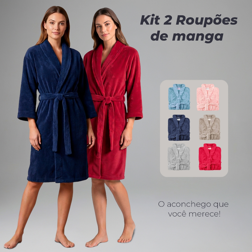 Roupão De Banho 2 Peças Microfibra Aveludado Macio Unissex Masculino Feminino Masculino em Oferta na Shopee