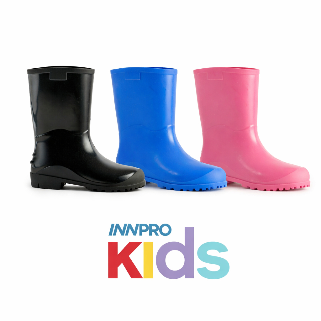 Bota Galocha Infantil PVC Impermeável Chuva Rosa Azul Preta Criança Kids Menina Menino Leve Macia Solado Divetido