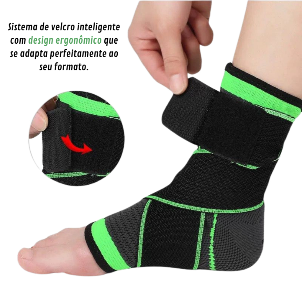Tornozeleira Ortopédica de Compressão Ajustável com Velcro para Esporte, Academia e Crossfit