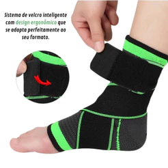 Tornozeleira Ortopédica de Compressão Ajustável com Velcro para Esporte, Academia e Crossfit