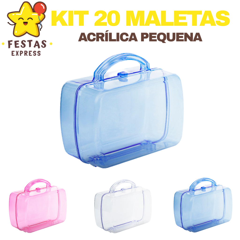 Kit 20 Maletas Pequenas Acrílico - Lembrancinhas de Festas. em Oferta na Shopee