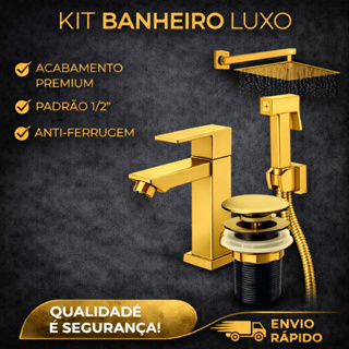 KIT CHUVEIRO TORNEIRA VÁLVULA RALO DUCHA HIGIENICO INOX em Oferta na Shopee