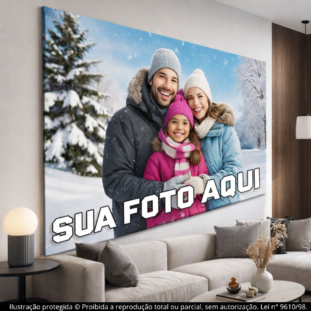 Placa Quadro Decorativo Personalizado 50x30 cm com sua Foto Família Casal Crianças Alta Qualidade Presente Sala Quarto