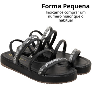 Sandália Feminina Papete Brilho Flat Confortável Delicada Promoção Moda Verão Flatform Rasteira