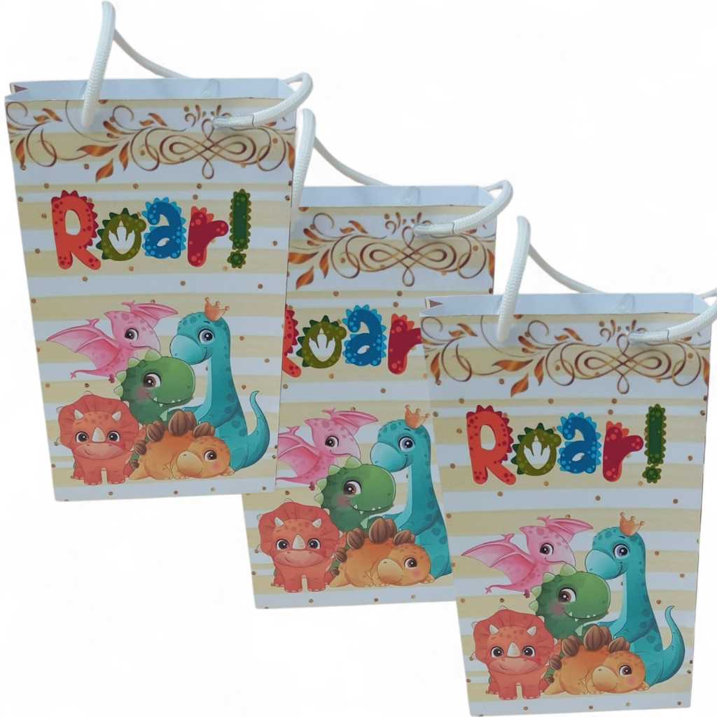Sacolinha Surpresa Personalizada DINOSSAURO CUTE Lembrancinha Festa Aniversário PEGUE E MONTE - Tamanho P -Envio Rápido