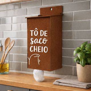 Puxa Saco Parede Mdf Organizador De Sacolas Cozinha Flork em Oferta na Shopee