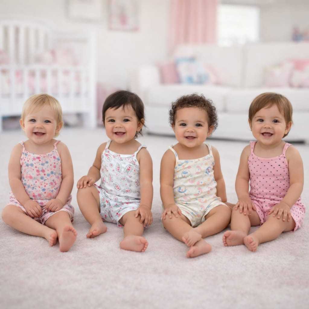 Kit Body de Alcinha de Bebe + Short Canelado Estampado Menina Enxoval de Bebe de Verão 100% Algodão em Oferta na Shopee