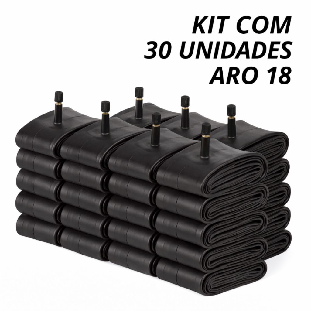 Kit 30 Câmara de Ar Aro 18 Moto Reforçada Uso Profissional Atacado Borracheiro