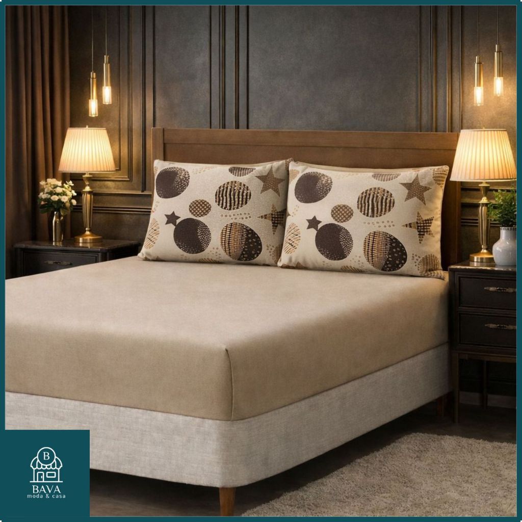 Jogo 2 e 3 Peças Lençol Estampado em Malha 100% Algodão C/ Elástico. Casal, Solteiro, Queen, King. em Oferta na Shopee