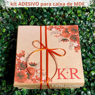Kit Adesivos para personalizar caixa de MDF Convite padrinhos