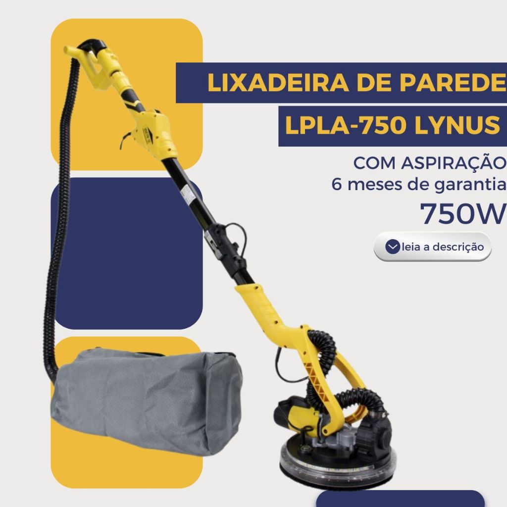 Lixadeira Telescopia De Parede LPLA-750 Com Led e Aspiração Lynus