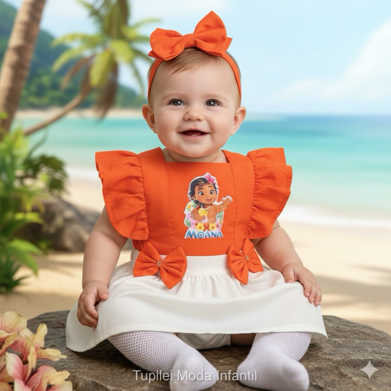 Romper Moana Temático Body Macacão Bunda Rica Roupa - Fantasia Festa Aniversário - Mesversario- Tema em Oferta na Shopee