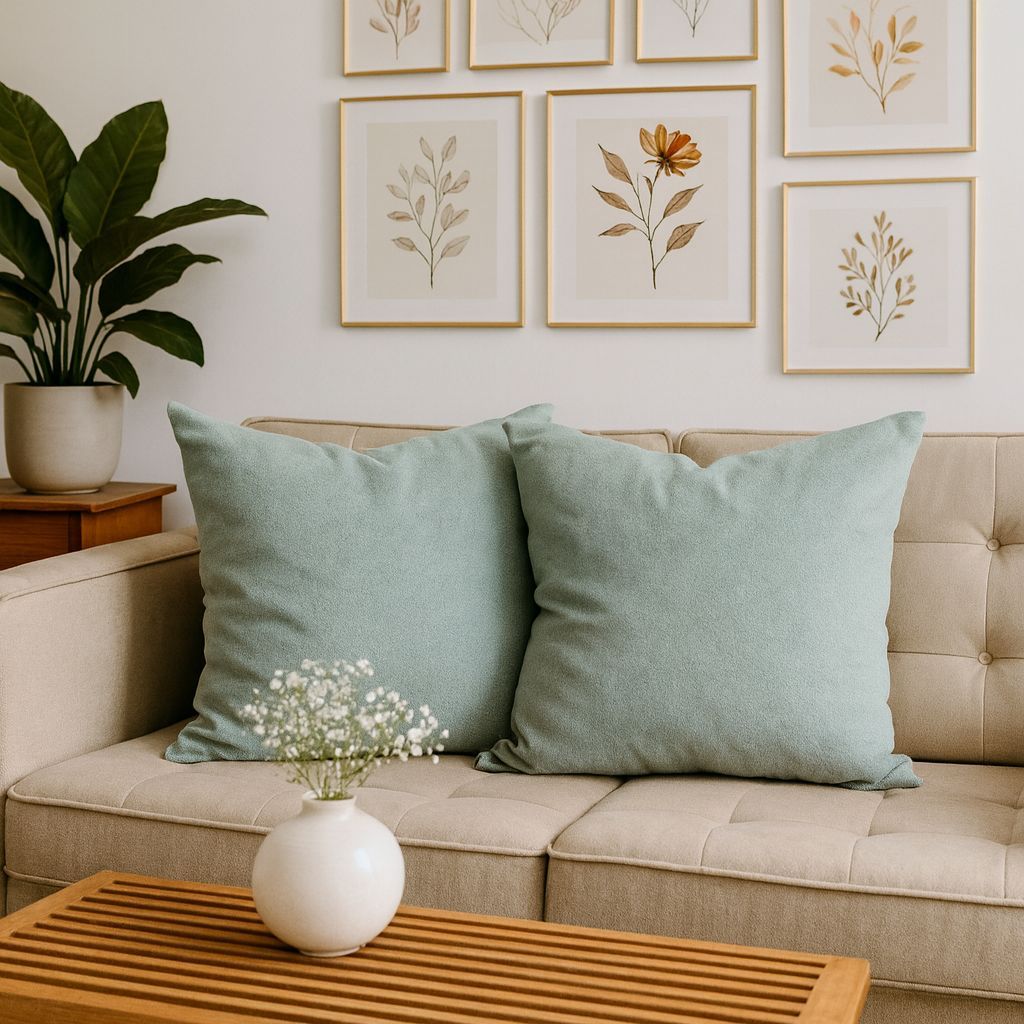 Kit C/2 ou 4 Capas de Almofadas Decorativas para sofá em Bouclê Soft 45x45cm C/ Zíper Invi...