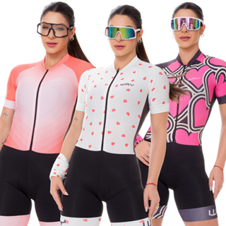 Macaquinho Ciclismo Feminino Macacão Forro Gel Alta Densidade Inverno Almofadado Roupa Bike em Oferta na Shopee