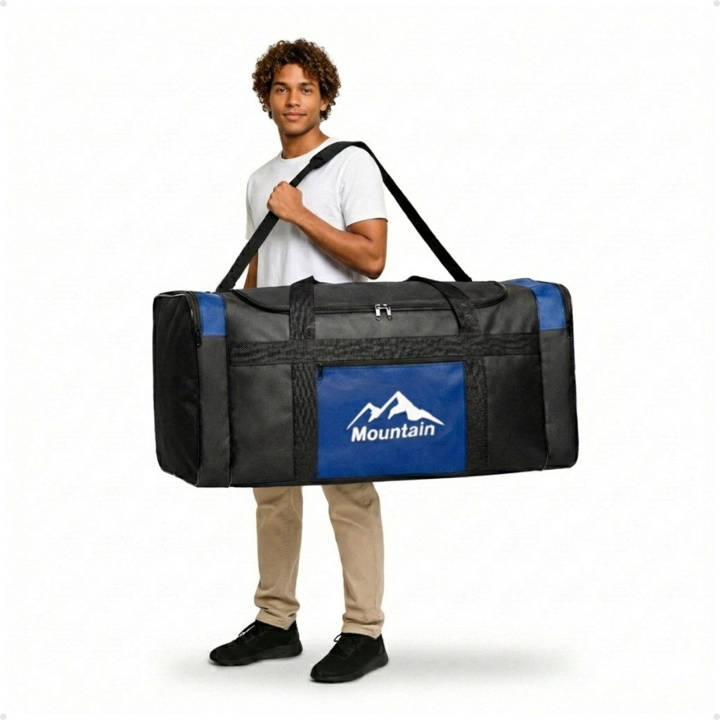 Bolsa de Viagem Azul Escuro Gigante Enorme Gigantesca Imensa Familia Dobravel Resistente 23kg Forte